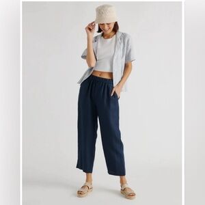 Quince European Linen Pants Dark Blue